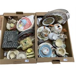 Enesco Beatrix Potter Large Egg Keep Jemima Puddleduck, Hunting tea set, Cottage ware and other similar ceramics in two boxes