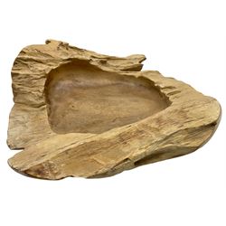 Carved wooden bowl of natural form