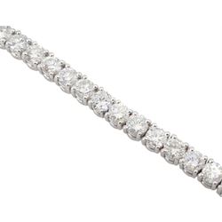 18ct white gold round brilliant cut diamond line bracelet, hallmarked, total diamond weight approx 4.65 carat