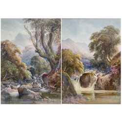Joshua Renshaw (British act 1886-1894): River landscape, pair watercolours signed 27cm x 37cm (2)