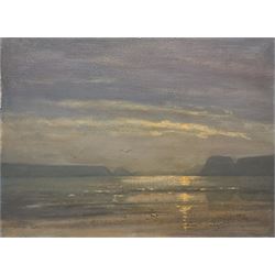 William Burns (British 1923-2010): 'Sunset - Tenby South Wales', oil on board signed, titled verso 40cm x 56cm (unframed)