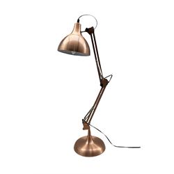 Copper finish 'anglepoise' lamp H75cm 