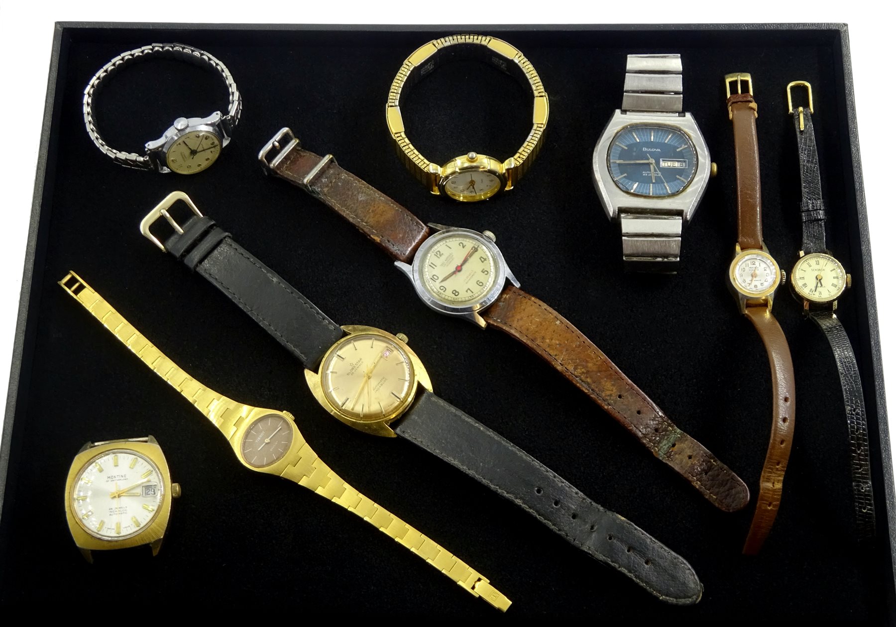 DS Collection of wristwatches including Bulova stainless steel, with ...
