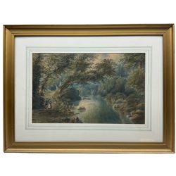 English School (19th Century): Victorian River Landscape, watercolour unsigned 26cm x 41cm 