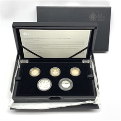 The Royal Mint 'The 2018 United Kingdom Silver Proof Piedfort Commemorative Coin Set', cased and boxed, with certificate