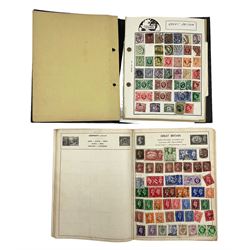 Two stamp albums and contents of World and GB stamps including Penny Black and some loose stamps