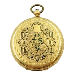  Early 20th century gold continental pocket watch stamped K18  