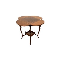 Edwardian mahogany drop leaf occasional table, with one under tier, together with two Edwardian chairs 