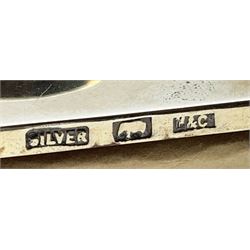 Silver desk blotter, the lift engraved with the initial 'E', L14cm by Hamilton & Co., Calcutta