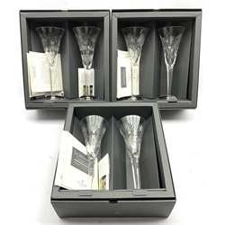  The Millennium Collection 'A Toast to the Year 2000' Happiness, Prosperity and Health Toasting Flutes, all boxed  