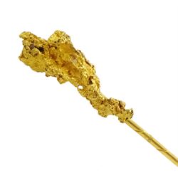 Gold nugget stick pin