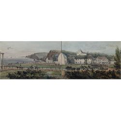 English School (19th century): 'View from Virginia Cottage - Dawlish', watercolour unsigned, labelled and dated 1821 verso 7cm x 23cm
