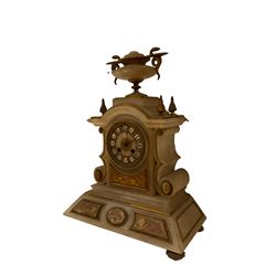French 19th century mantle clock in an alabaster case.