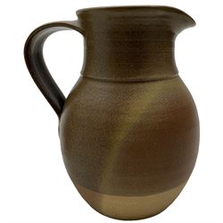 David Lloyd Jones (1928-1994): Three pieces of studio pottery to include a teapot, jug and speckle glazed mug, H23cm max (3)