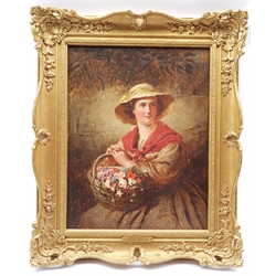 Hamilton Jay (British exh.1880-1913): 'The Flower Girl', oil on canvas signed 45cm x 35cm