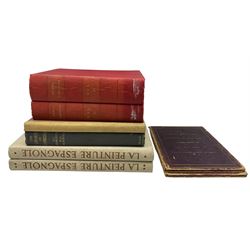 Thomas Allen - A New and Complete History of the County of York, two volumes only published 1831, red boards, S.C. Roberts - The Charm of Cambridge published 1927, L.Raven-Hill - Our Battalion pub 1902, La Peinture Espagnole two volumes 1952 and two leather bound copies of Testimonials accompanying the Application of James Lesley Jr for the post of United States consul to Paris (8)