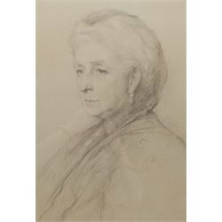 English School (Early 20th century): 'Agnes, Wife of Charles 2nd Viscount Halifax', pencil and watercolour unsigned 52cm x 36cm