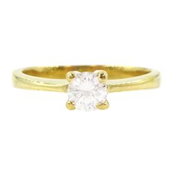 18ct gold single stone round brilliant cut diamond ring, diamond approx 0.40 carat