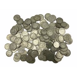 Approximately 1650 grams of pre 1947 Great British silver coins, including half crowns, florins / two shillings and a King George V 1918 half crown