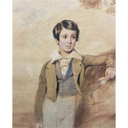 Attrib. George Richmond (British 1809-1896): Full Length Portrait of a Young Gentleman, watercolour unsigned 66cm x 41cm