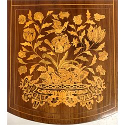 Dutch marquetry Pembroke table inlaid with stylised flowers, drawer to each end, raised on square tapering supports W94cm