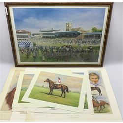 Brian 'Braaq' Shields (British 1951-1997): York, limited edition colour print signed and numbered 120/850 in pencil 50cm x 75cm, together with nine further racing prints, max 58cm x 65cm (10)