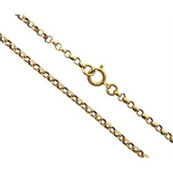 Gold belcher link necklace stamped 9ct, approx 6.55gm