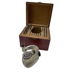 Boley & Leinen watchmaker's staking set, in wooden box