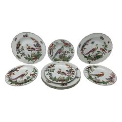 Set of four Mottahedeh Chelsea Bird patten dinner plates and four side plates, Reproduced from an English plate, circa 1765, in the collection of the Colonial Williamsburg Foundation (8) Provenance: From the Estate of the late Dowager Lady St Oswald