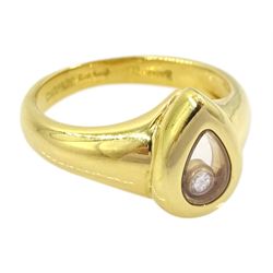 Chopard Happy Diamond 18ct gold diamond pear shaped ring, hallmarked