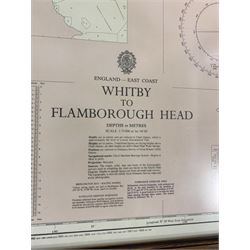 'Whitby to Flamborough Head', Large British Admiralty Nautical Chart of Robin Hoods Bay