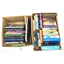 Two boxes of books on travel, gardening, crafts etc