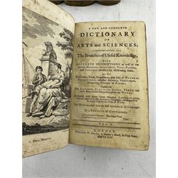 A New and Complete Dictionary of Arts and Sciences comprehending all the Branches of Useful Knowledge - Published by a Society of Gentlemen in four volumes, volume one with a folding plate 1754 rebound with calf and gilt spines (4)