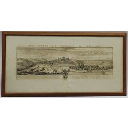 After Samuel Buck (British 1696-1779) and Nathaniel Buck (British 18th century): 'The North East Prospect of Lancaster', 18th century engraving 25cm x 72cm