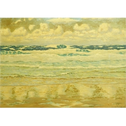  George Fagan Bradshaw (British 1887-1960): Waves Breaking on the Shoreline, oil on panel signed 52cm x 73cm  