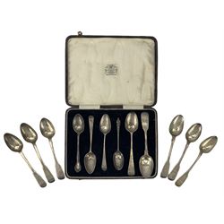 Twelve various silver teaspoons, mainly 19th century 