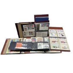First day covers, many with special postmarks and printed addresses, various PHQ cards some used with corresponding stamp to the front etc, housed in ten ring binder folders, in one box