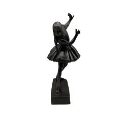 Lorna Adamson (British b.1894-?): Early 20th century bronze model of a Ballerina H31cm. A bronze by this sculptor (Anna Pavlova - Swan Dance) was exhibited in the Royal Academy of Arts, Summer 1915. She was the youngest exhibitor at the Royal Academy and went on to become a successful illustrator  