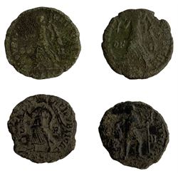 Roman coinage mainly 4th century AD to include a collection of predominantly bronze nummi of Valentinian I (12), Valens (13), Gratian (22) and Magnentius (15) 