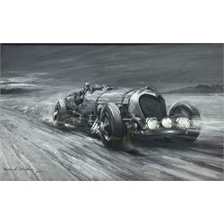 Bryan de Grineau (British 1883-1957): Motor Racing Scene with Napier-Railton, monochrome watercolour signed and dated 1935, 30cm x 50cm
Notes: De Grineau was a war correspondence artist employed by the illustrated London News, as well as 'The Motor', specialising in racing and aeroplane scenes.