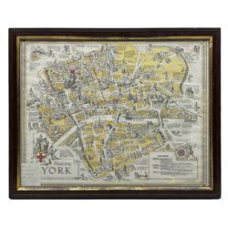 After Estra Clark (British 1904-1993): 'Historic York', map pub. Ben Johnson & Co, York 1947, 37cm x 45cm