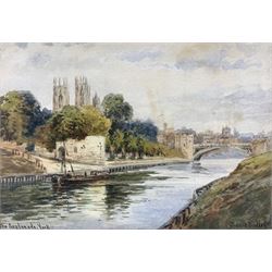 Jessie Dudley (British 1872-1930): 'The Esplanade York', watercolour signed 18cm x 26cm
Notes: Jessie was the sister of and received art tuition from Tom Dudley
