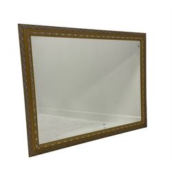Gilt framed wall mirror, rectangular bevelled plate
