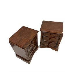 Willis & Gambier - pair of bedside chests, fitted with three drawers, raised on bracket supports 