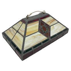 Tiffany style leaded stained glass ceiling light fitting