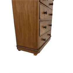 Victorian mahogany chest, fitted with two short and three long drawers, together with a mahogany freestanding mirror