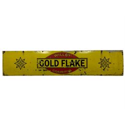 Large Wills's Cigarettes Gold Flake single sided enamel sign 40cm x 183cm