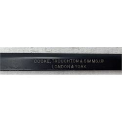 Cooke, Troughton & Simms Ltd Station Pointer with brass dial and black japanned arms L42cm 