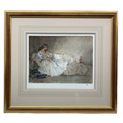 After Sir William Russell Flint (Scottish 1880-1969): 'Looking Glass', limited edition colour print numbered 377/850 pub. 1991, 28cm x 38cm