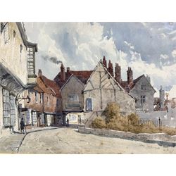 William James Boddy (British 1831-1911): 'College Street York', watercolour signed titled and dated 1895, 24cm x 34cm